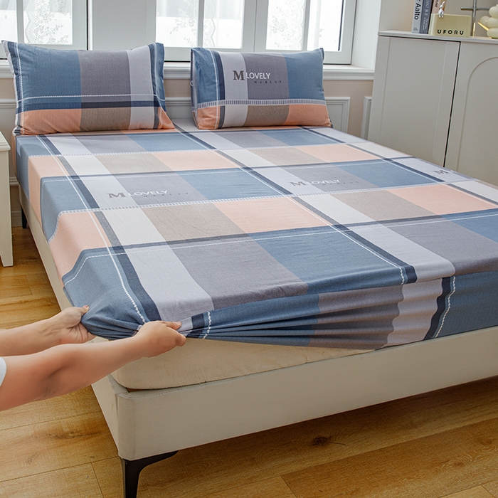 91家纺网 家纺一手货源 找家纺 宝时兰 2025新款A类加厚全棉床笠-印花款 卡希尔-蓝