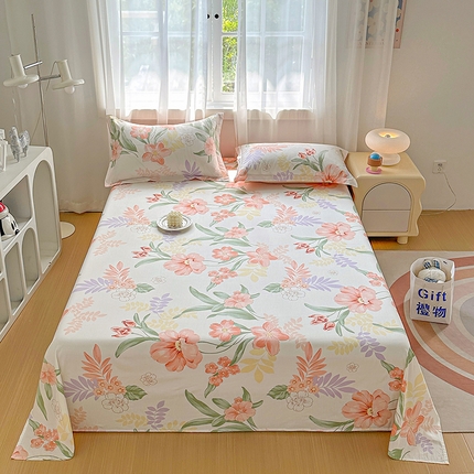 91家纺网 家纺一手货源 找家纺 元元被芯 2023新款全棉直角印花床单 半夏