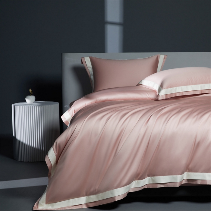 91家纺网 家纺一手货源 找家纺 缔缦 2023新款定织新布种S140系列四件套-赫本 微醺粉