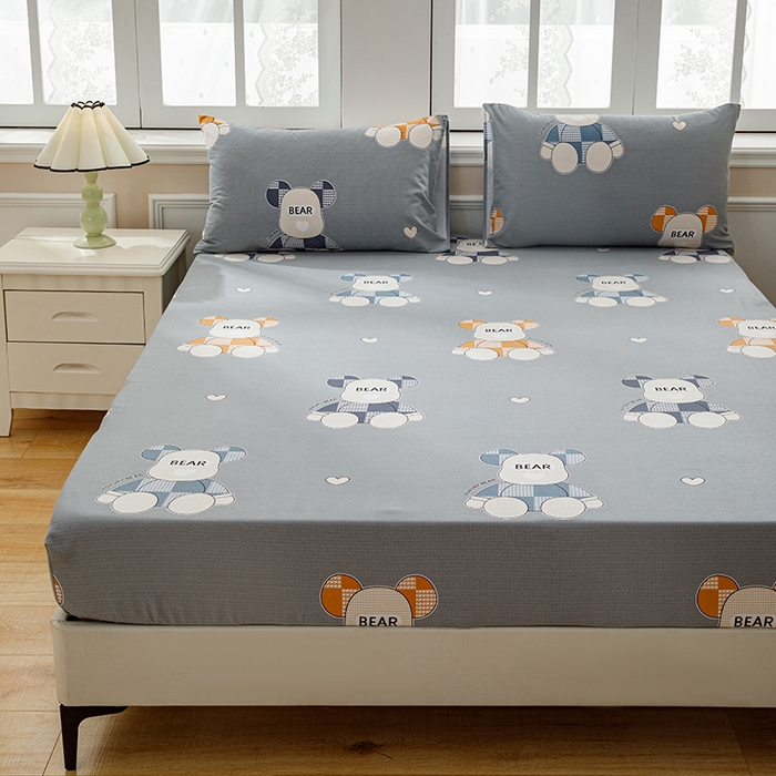 91家纺网 家纺一手货源 找家纺 宝时兰 2025新款A类加厚全棉床笠-印花款 玩偶熊