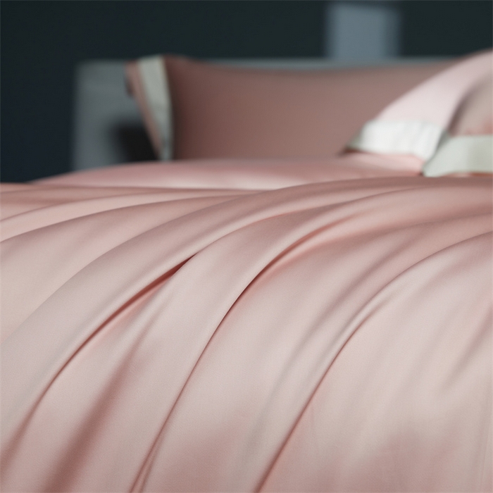 91家纺网 家纺一手货源 找家纺 缔缦 2023新款定织新布种S140系列四件套-赫本 微醺粉