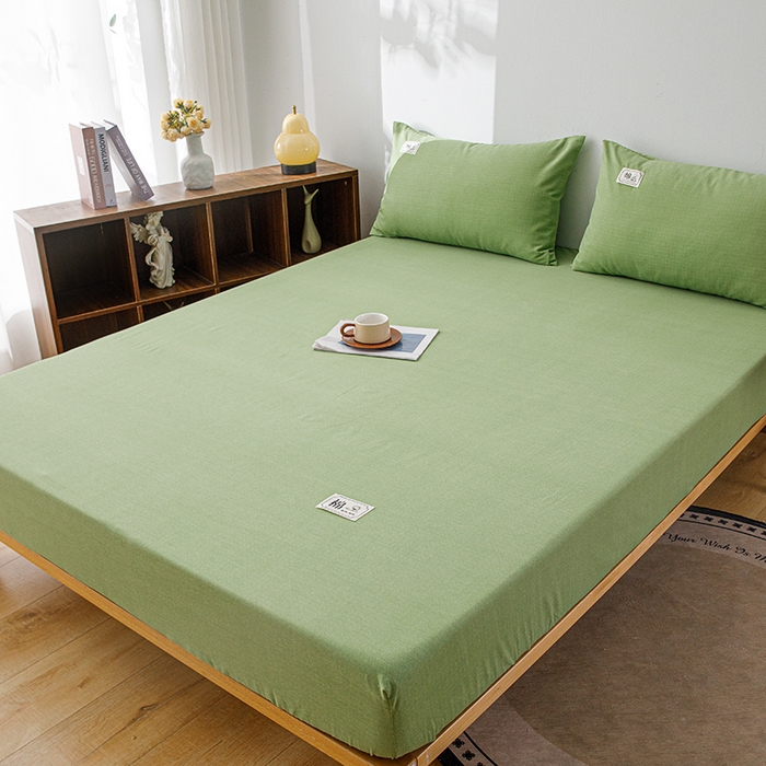 91家纺网 家纺一手货源 找家纺 宝时兰 2024新款A类加厚全棉床笠-纯色款 简纯-香草绿