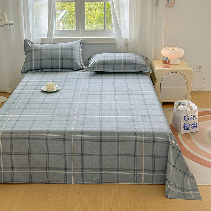 91家纺网 家纺一手货源 找家纺 元元被芯 2023新款全棉直角印花床单 北欧格