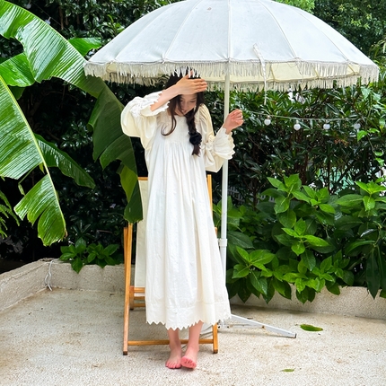 （总）小米家居 2023新款全棉柔软睡衣系列-法式早安裙
