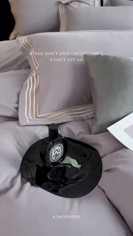 91家纺网 家纺一手货源 找家纺 安妮家居 2023新款全棉轻磨毛刺绣四件套-奥斯汀 高级灰