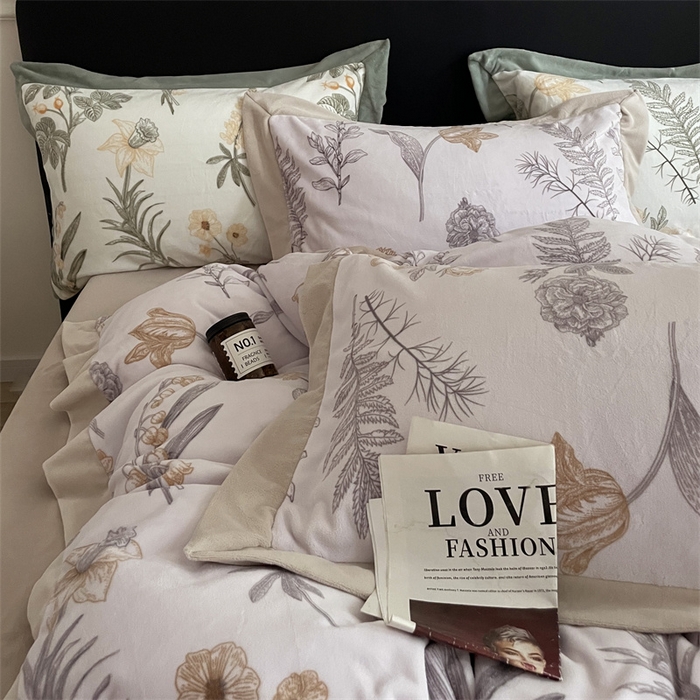 91家纺网 家纺一手货源 找家纺 （总） 2023秋冬新品加厚婴儿绒宝宝绒獭兔绒230克洛克短绒四件套