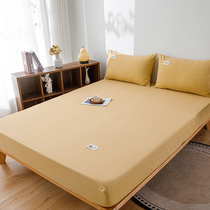 91家纺网 家纺一手货源 找家纺 宝时兰 2024新款A类加厚全棉床笠-纯色款 简纯-黄