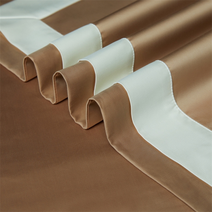 91家纺网 家纺一手货源 找家纺 缔缦 2023新款定织新布种S140系列四件套-赫本 白橡金