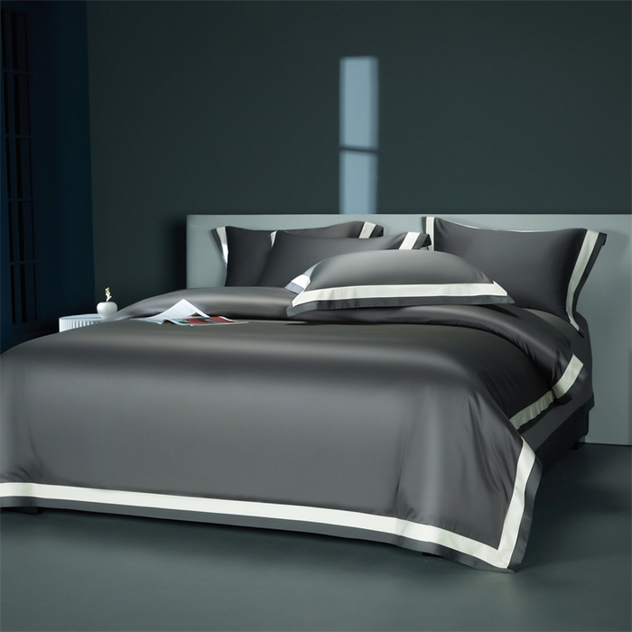 91家纺网 家纺一手货源 找家纺 缔缦 2023新款定织新布种S140系列四件套-赫本 盛棕灰