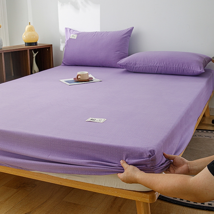 91家纺网 家纺一手货源 找家纺 宝时兰 2024新款A类加厚全棉床笠-纯色款 简纯-紫