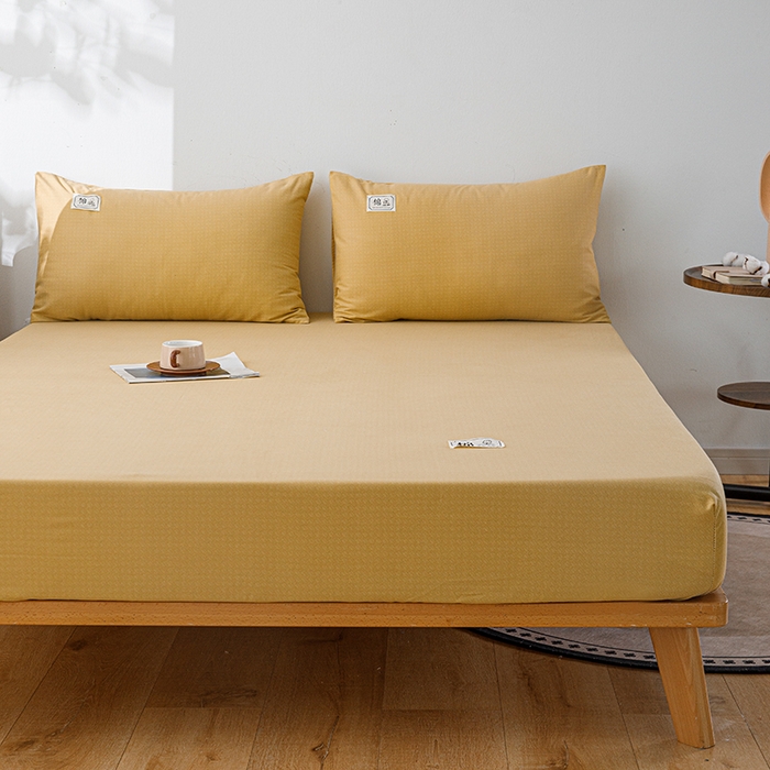 91家纺网 家纺一手货源 找家纺 宝时兰 2024新款A类加厚全棉床笠-纯色款 简纯-黄