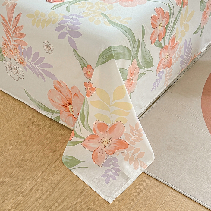 91家纺网 家纺一手货源 找家纺 元元被芯 2023新款全棉直角印花床单 半夏