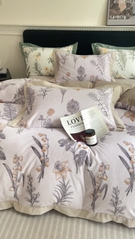 91家纺网 家纺一手货源 找家纺 （总） 2023秋冬新品加厚婴儿绒宝宝绒獭兔绒230克洛克短绒四件套