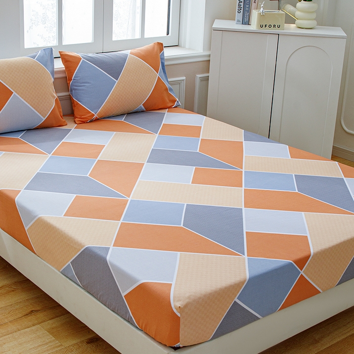 91家纺网 家纺一手货源 找家纺 宝时兰 2025新款A类加厚全棉床笠-印花款 时光桔