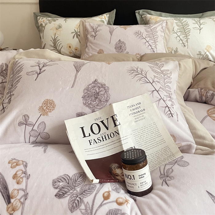 91家纺网 家纺一手货源 找家纺 （总） 2023秋冬新品加厚婴儿绒宝宝绒獭兔绒230克洛克短绒四件套