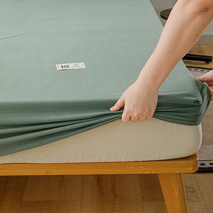 91家纺网 家纺一手货源 找家纺 宝时兰 2024新款A类加厚全棉床笠-纯色款 简纯-绿