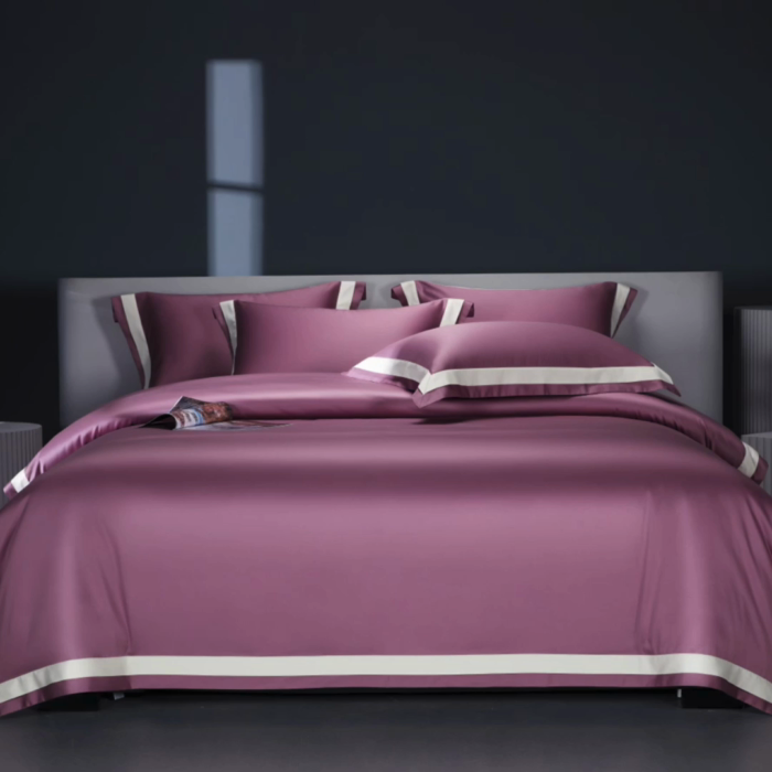 91家纺网 家纺一手货源 找家纺 缔缦 2023新款定织新布种S140系列四件套-赫本 紫罗兰