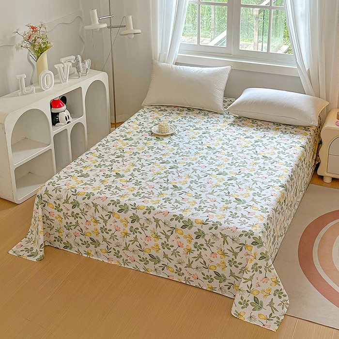 91家纺网 家纺一手货源 找家纺 元元被芯 2023新款全棉直角印花床单 芭提雅