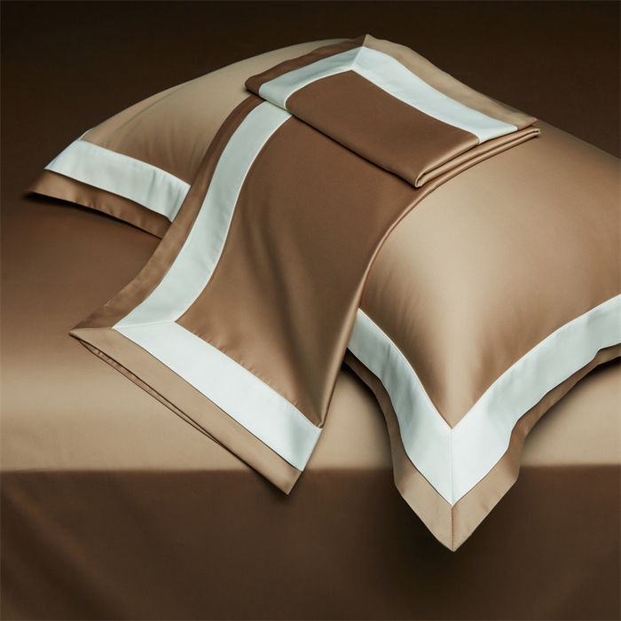 91家纺网 家纺一手货源 找家纺 缔缦 2023新款定织新布种S140系列四件套-赫本 白橡金