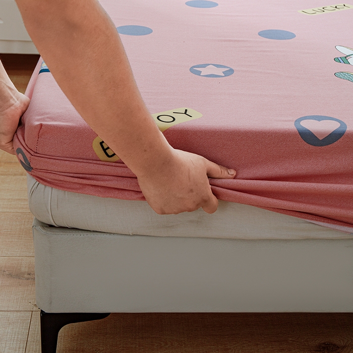 91家纺网 家纺一手货源 找家纺 宝时兰 2025新款A类加厚全棉床笠-印花款 兔梦心语