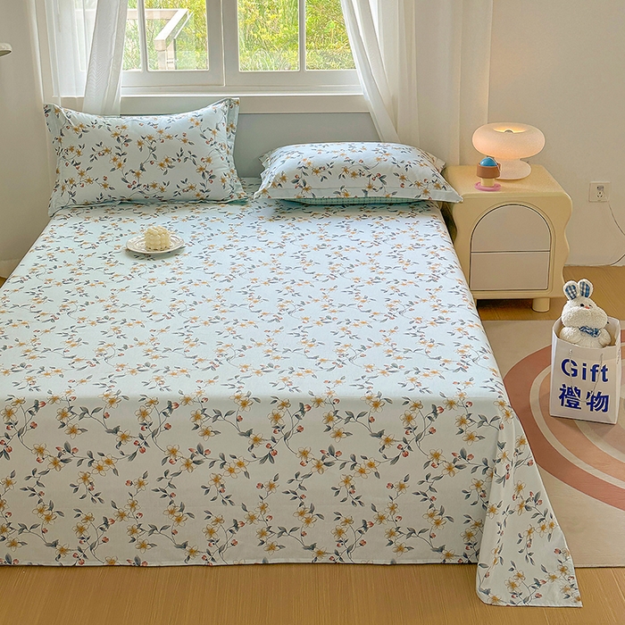 91家纺网 家纺一手货源 找家纺 元元被芯 2023新款全棉直角印花床单 爱洛