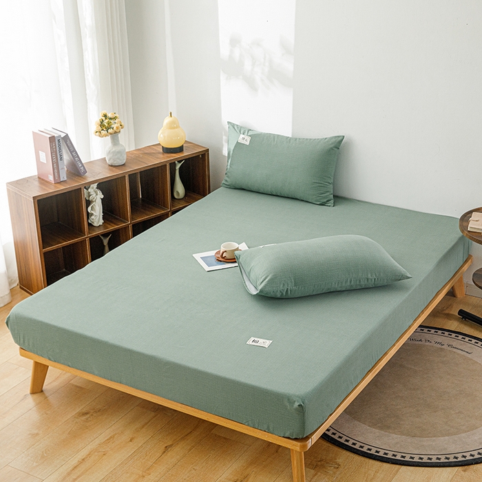 91家纺网 家纺一手货源 找家纺 宝时兰 2024新款A类加厚全棉床笠-纯色款 简纯-绿