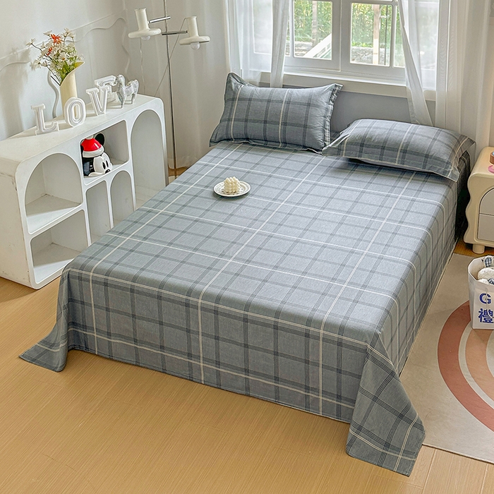 91家纺网 家纺一手货源 找家纺 元元被芯 2023新款全棉直角印花床单 北欧格