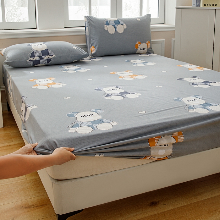 91家纺网 家纺一手货源 找家纺 宝时兰 2025新款A类加厚全棉床笠-印花款 玩偶熊