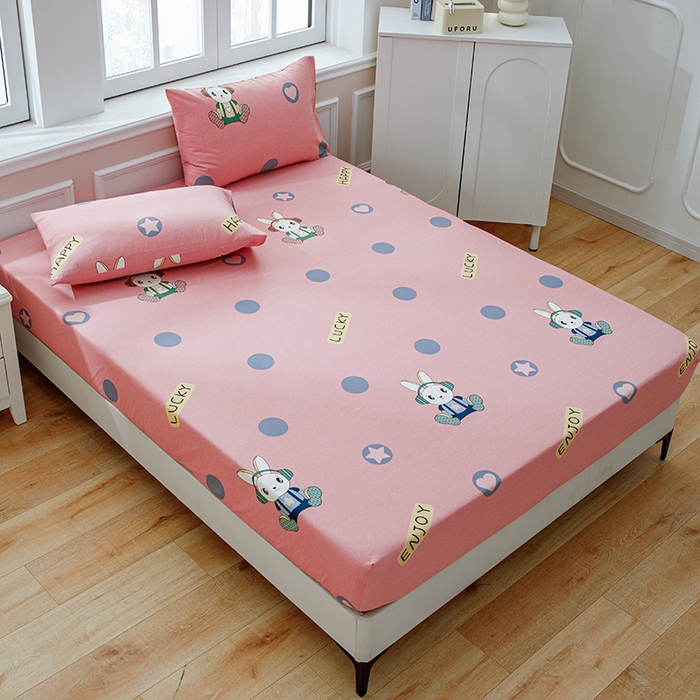 91家纺网 家纺一手货源 找家纺 宝时兰 2025新款A类加厚全棉床笠-印花款 兔梦心语