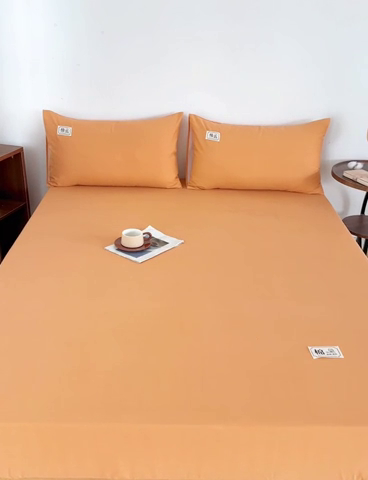 91家纺网 家纺一手货源 找家纺 宝时兰 2024新款A类加厚全棉床笠-纯色款 简纯-桔