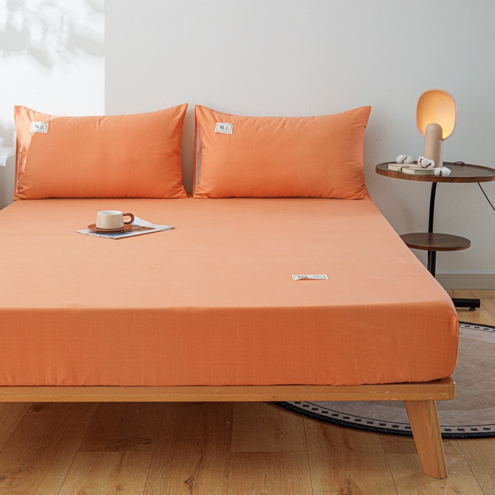 91家纺网 家纺一手货源 找家纺 宝时兰 2024新款A类加厚全棉床笠-纯色款 简纯-桔