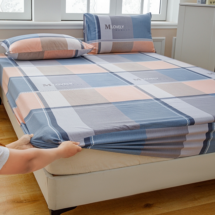 91家纺网 家纺一手货源 找家纺 宝时兰 2025新款A类加厚全棉床笠-印花款 卡希尔-蓝