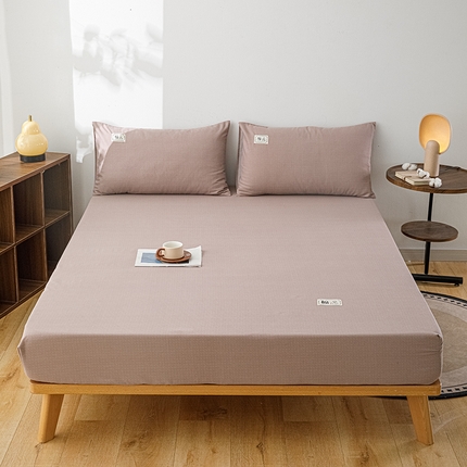 宝时兰 2024新款A类加厚全棉床笠-纯色款 简纯-卡其