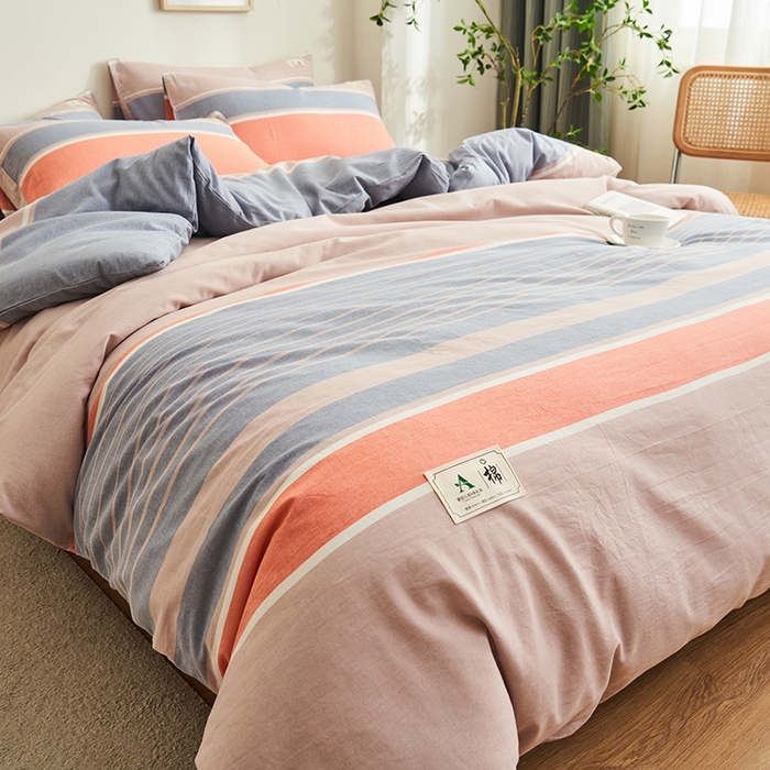 91家纺网 家纺一手货源 找家纺 21度C 2024新款全棉色织水洗被套 莱卡条