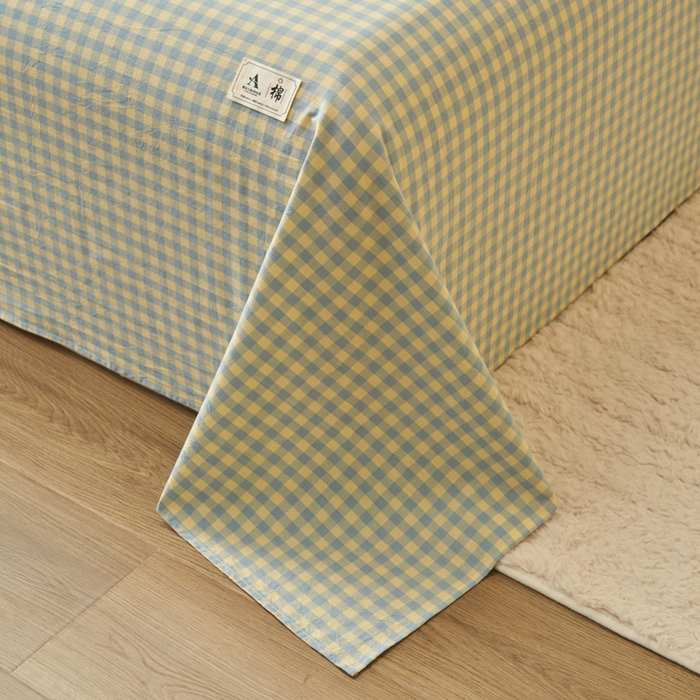 91家纺网 家纺一手货源 找家纺 21度C 2024新款全棉色织水洗床单 琉璃格