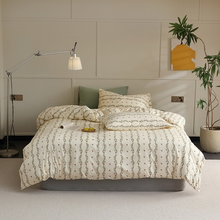 91家纺网 家纺一手货源 找家纺 （总）梦可莱家居 2025秋冬新款A类全棉纯棉针织印花四件套-小清新系列