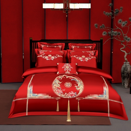 91家纺网 家纺一手货源 找家纺 皇潮婚庆馆 新款80s婚庆四件套 珠联璧合