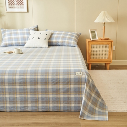 21度C 2024新款全棉色织水洗床单 雅格兰