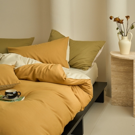 91家纺网 家纺一手货源 找家纺 （总）鹿班家居 2023新款100S纯色全棉磨毛四件套