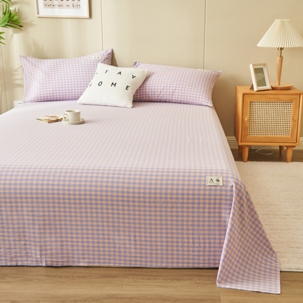 21度C 2024新款全棉色织水洗床单 梦幻紫