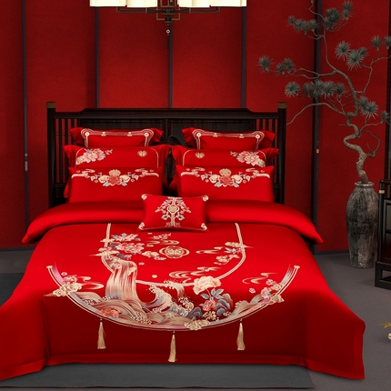 91家纺网 家纺一手货源 找家纺 （总）皇潮婚庆馆 新款80s婚庆四件套