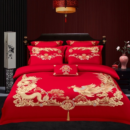 91家纺网 家纺一手货源 找家纺 （总）皇潮婚庆馆 新款160s婚庆四件套