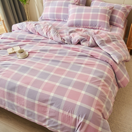 21度C 2024新款全棉色织水洗被套 凝夜粉