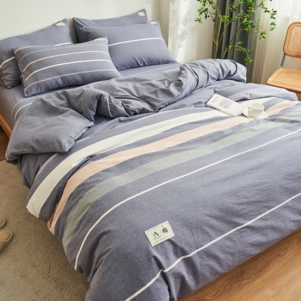21度C 2024新款全棉色织水洗被套 米拉条
