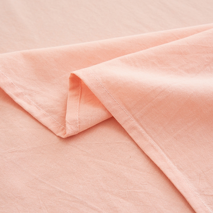 91家纺网 家纺一手货源 找家纺 21度C 2024新款全棉色织水洗床单 落卡-粉