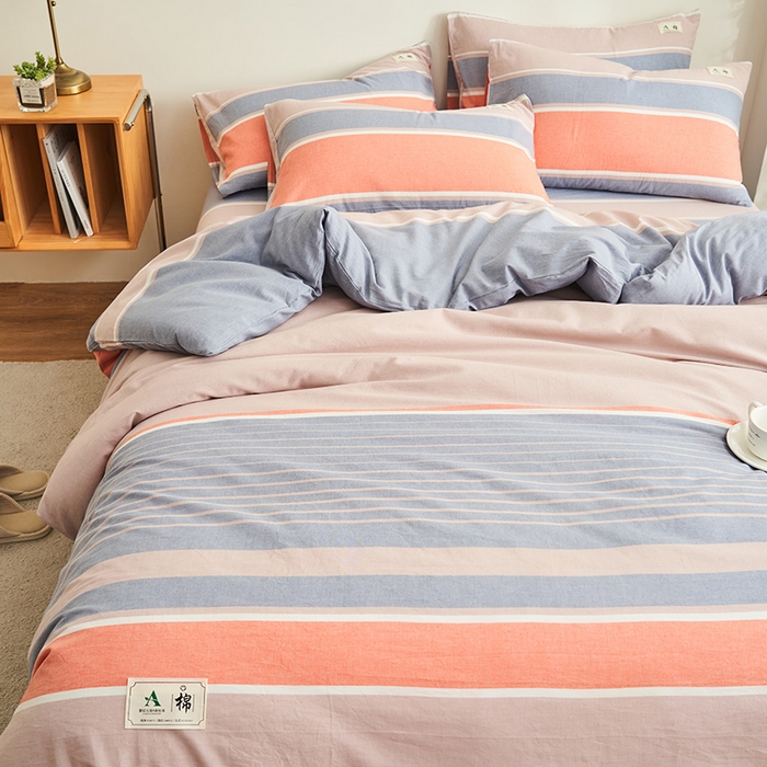 91家纺网 家纺一手货源 找家纺 21度C 2024新款全棉色织水洗被套 莱卡条
