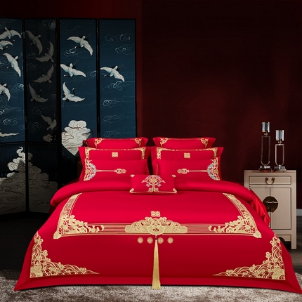 91家纺网 家纺一手货源 找家纺 （总）皇潮婚庆馆 新款80s婚庆四件套