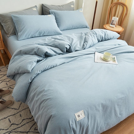 21度C 2024新款全棉色织水洗被套 洛卡蓝