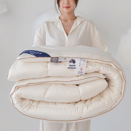 91家纺网 家纺一手货源 找家纺 （总）莱宁被业 2023新款豆豆羊豆豆羊澳洲羊毛被懒人被