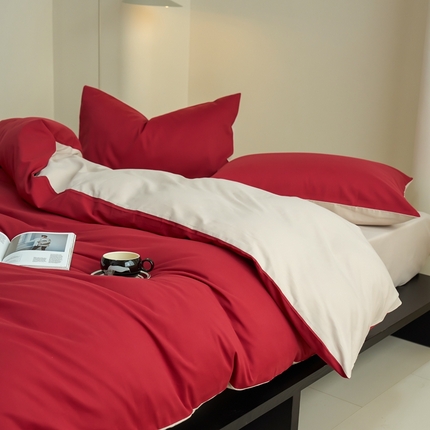 91家纺网 家纺一手货源 找家纺 （总）鹿班家居 2023新款100S纯色全棉磨毛四件套